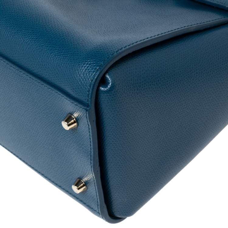 Pre Owned Furla Blue Leather Metropolis Tote