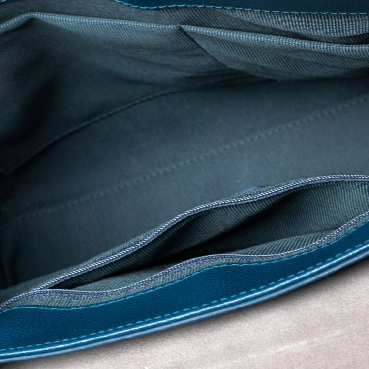 Pre Owned Furla Blue Leather Metropolis Tote