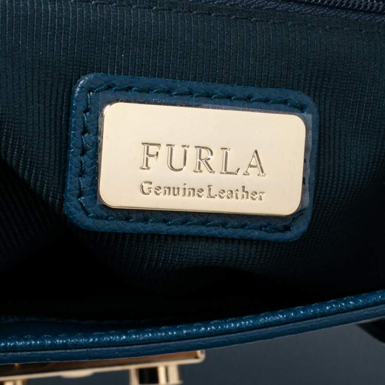 Pre Owned Furla Blue Leather Metropolis Tote