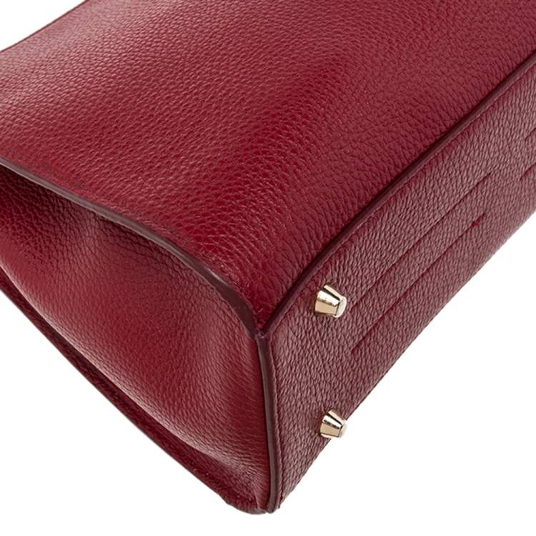 Pre Owned Furla Red Leather Adele Top Handle Bag