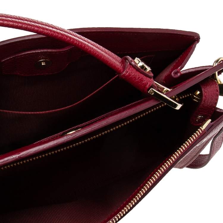 Pre Owned Furla Red Leather Adele Top Handle Bag
