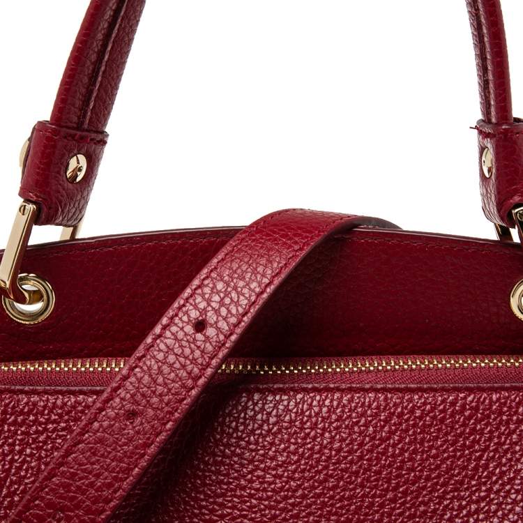 Pre Owned Furla Red Leather Adele Top Handle Bag