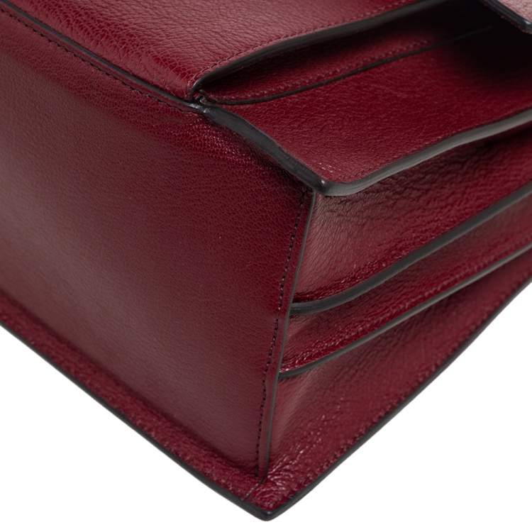 Pre Owned Furla Maroon Leather Medium Diva Top Handle Bag