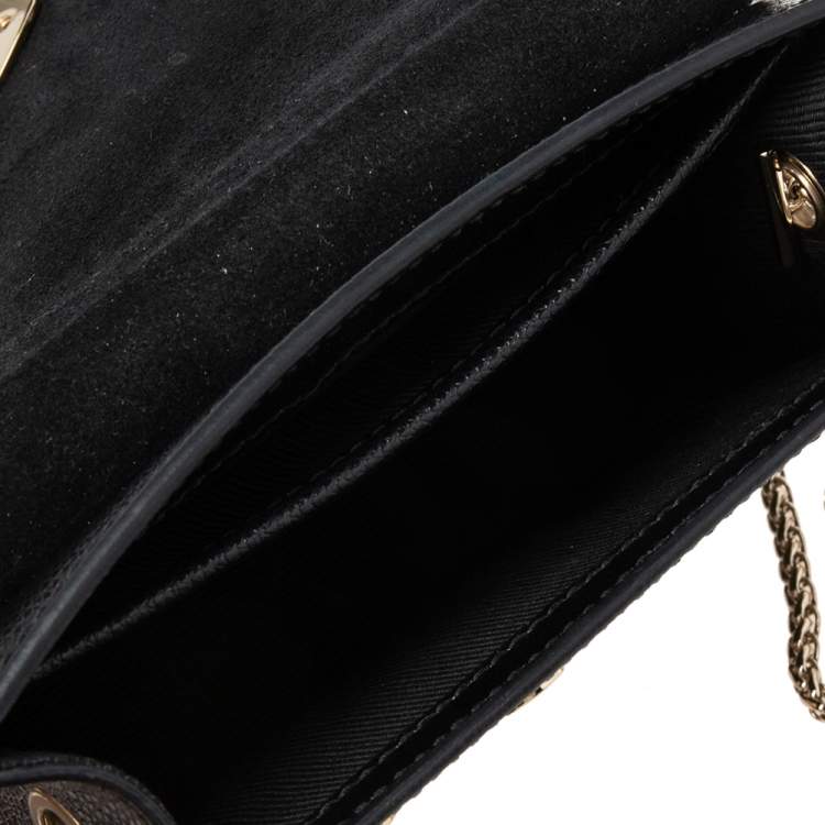 Pre Owned Furla Black Leather Mini Metropolis Chain Shoulder Bag