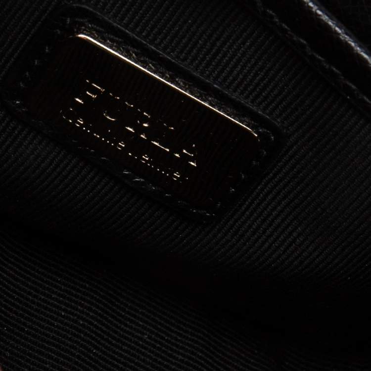 Pre Owned Furla Black Leather Mini Metropolis Chain Shoulder Bag