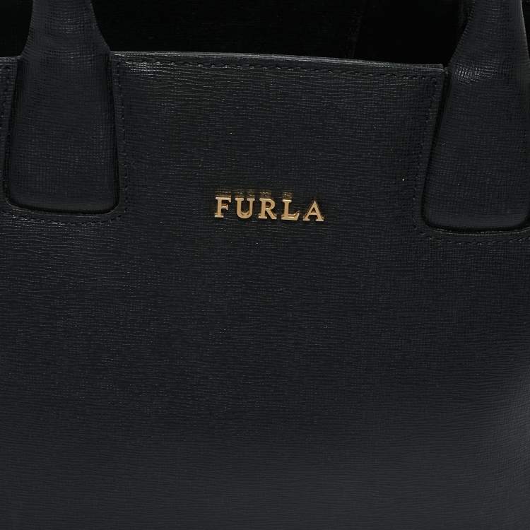 Pre Owned Furla Black Leather Small Capriccio Tote