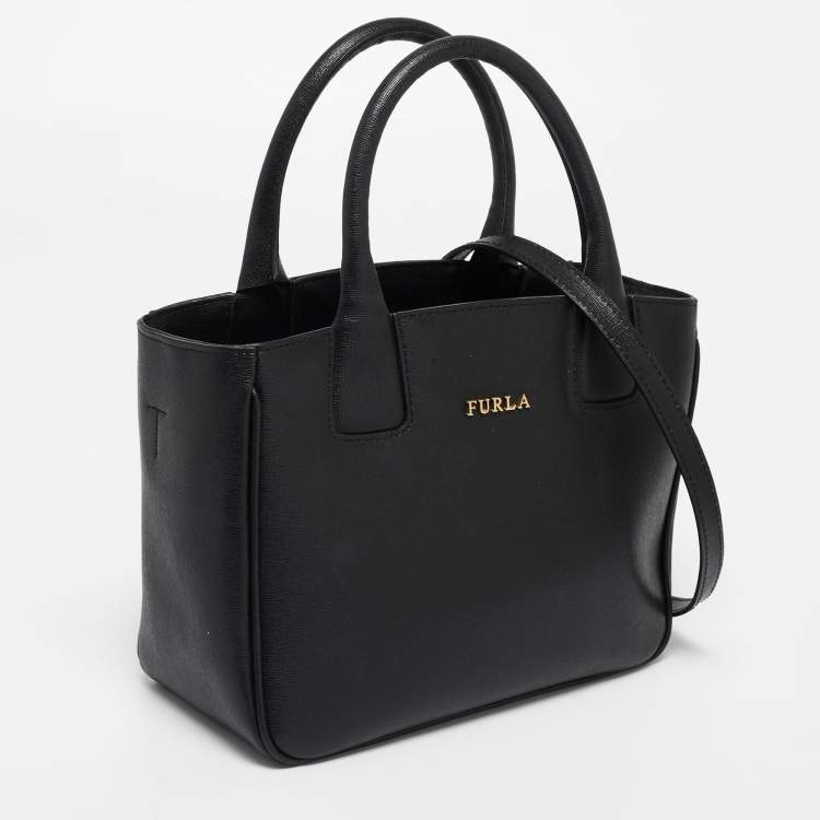 Pre Owned Furla Black Leather Small Capriccio Tote