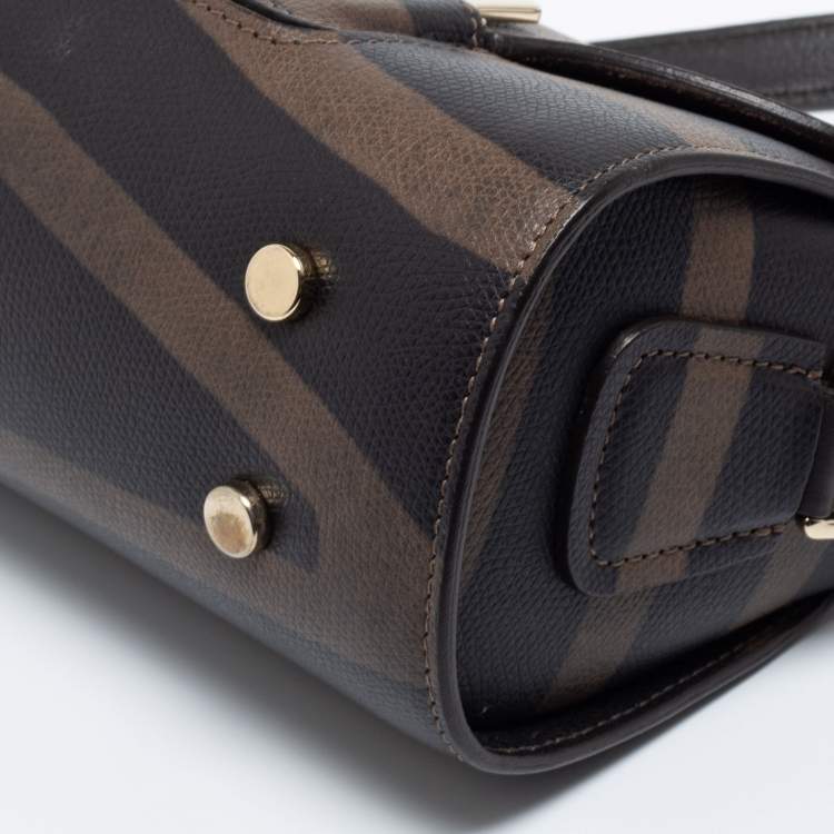Pre Owned Furla Black/Green Zebra Print Leather Crossbody Bag