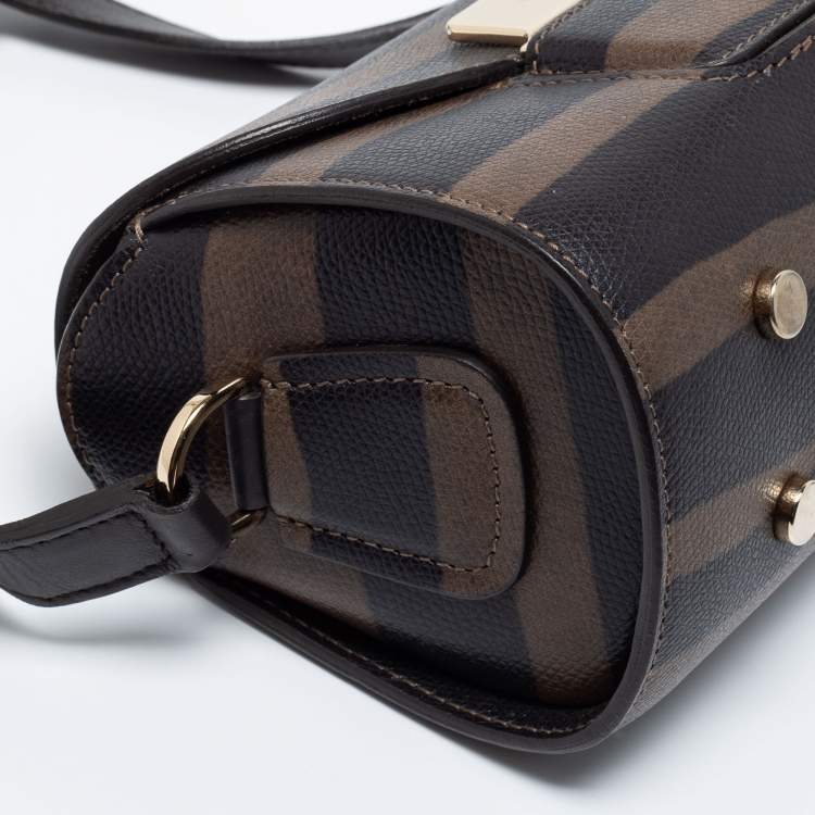 Pre Owned Furla Black/Green Zebra Print Leather Crossbody Bag