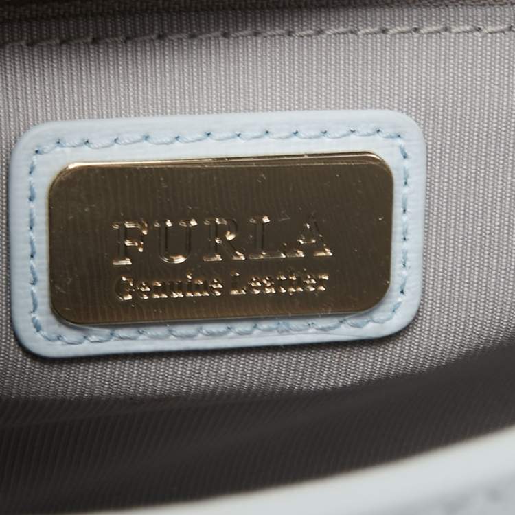 Pre Owned Furla Sky Blue Leather Bella Top Handle Bag