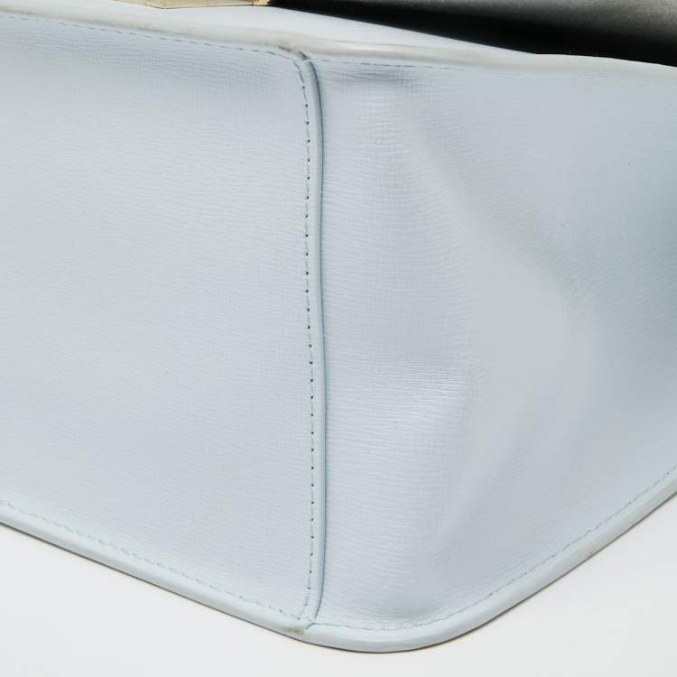 Pre Owned Furla Sky Blue Leather Bella Top Handle Bag