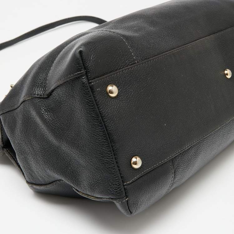 Pre Owned Furla Black Leather Tote