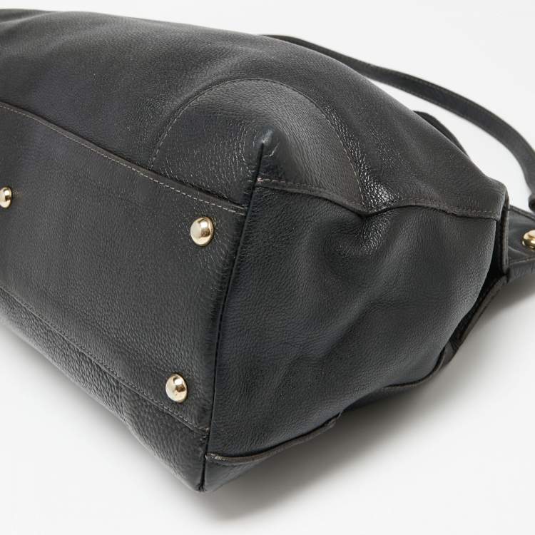 Pre Owned Furla Black Leather Tote