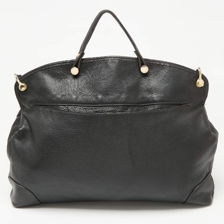 Pre Owned Furla Black Leather Tote