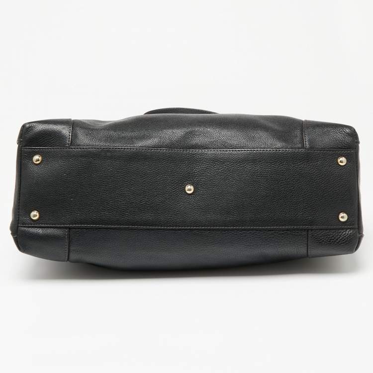 Pre Owned Furla Black Leather Tote