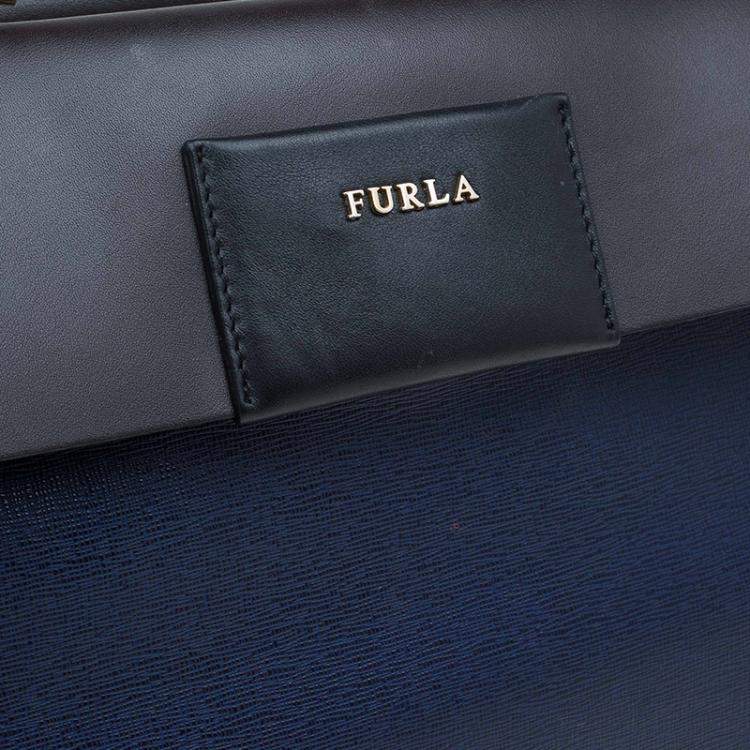 Pre Owned Furla Tri Color Leather Patty Tote