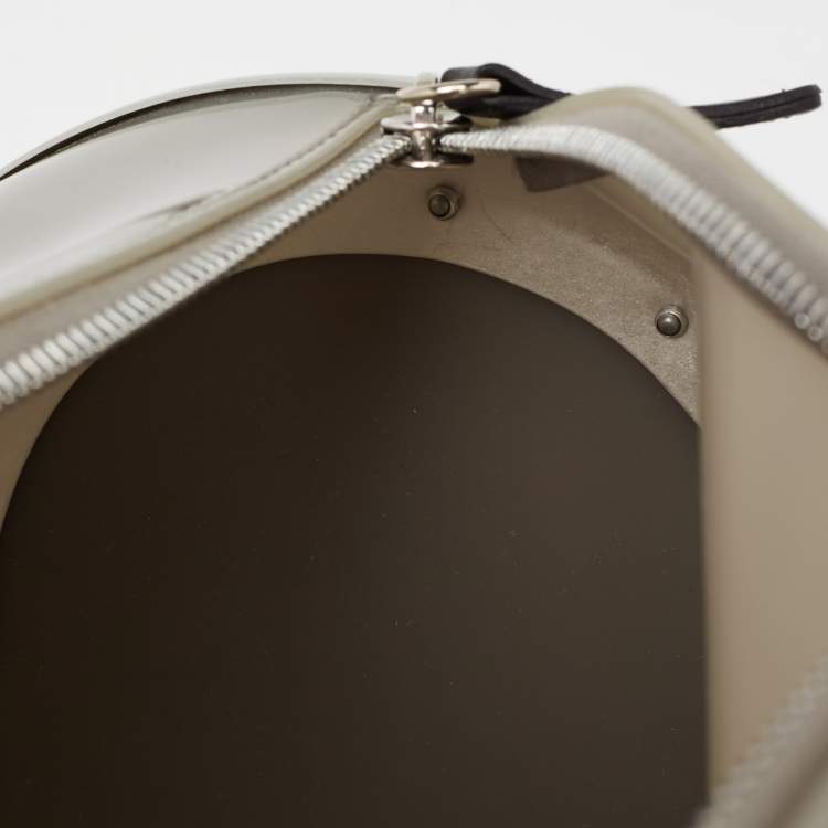 Pre Owned Furla Grey/Silver Rubber And Aluminum Medium Candy Satchel