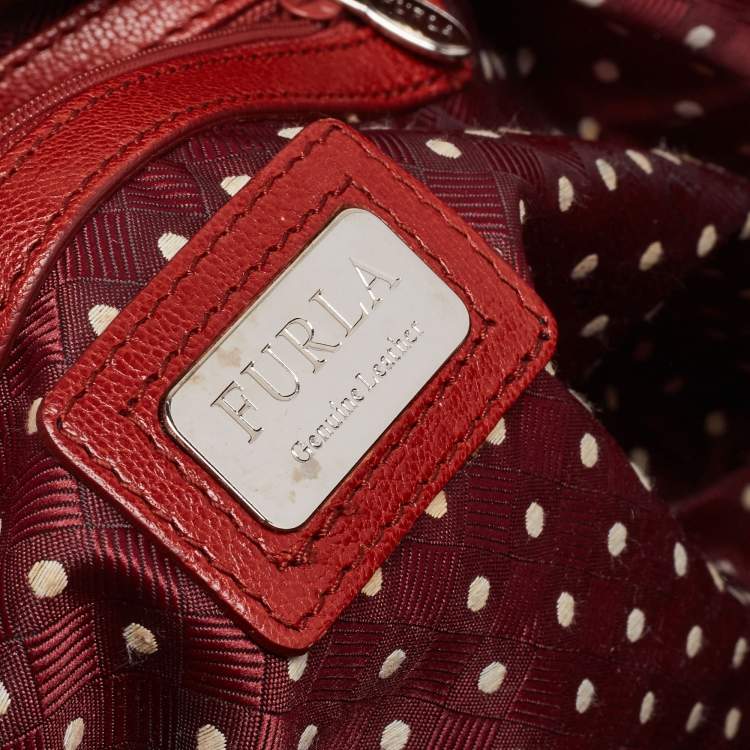 Pre Owned Furla Rust Orange Leather Carmen Satchel