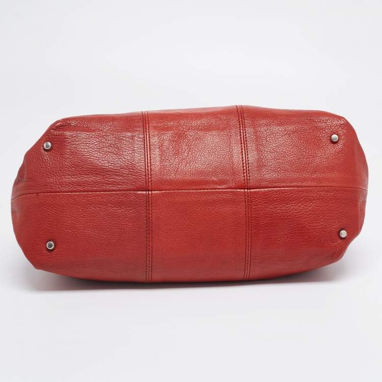 Pre Owned Furla Rust Orange Leather Carmen Satchel