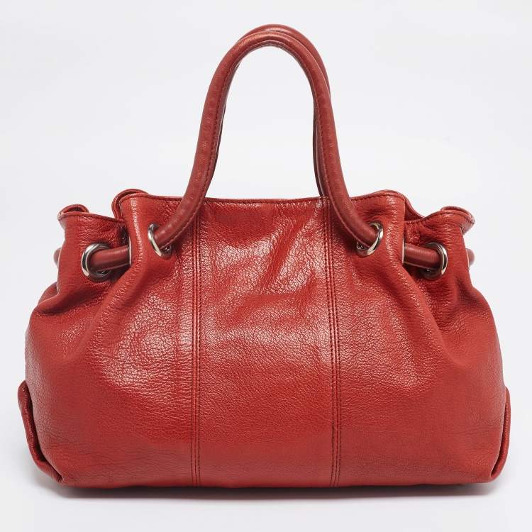 Pre Owned Furla Rust Orange Leather Carmen Satchel