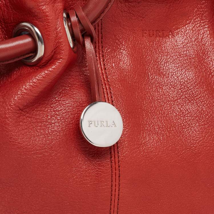 Pre Owned Furla Rust Orange Leather Carmen Satchel