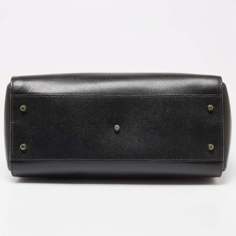 Pre Owned Furla Black Leather Metropolis Tote