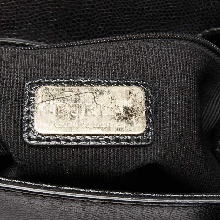 Pre Owned Furla Black Leather Metropolis Tote