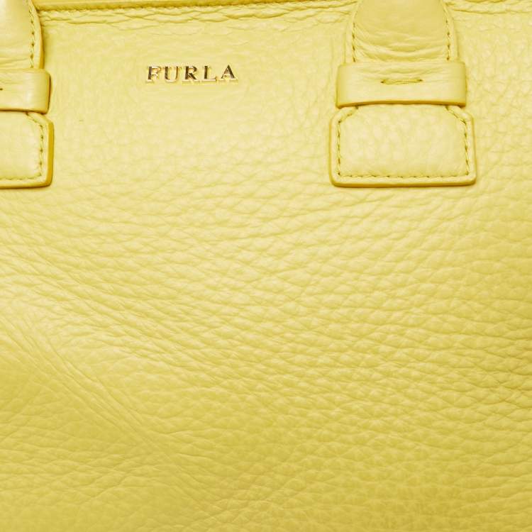 Pre Owned Furla Yellow Leather Small Capriccio Tote 