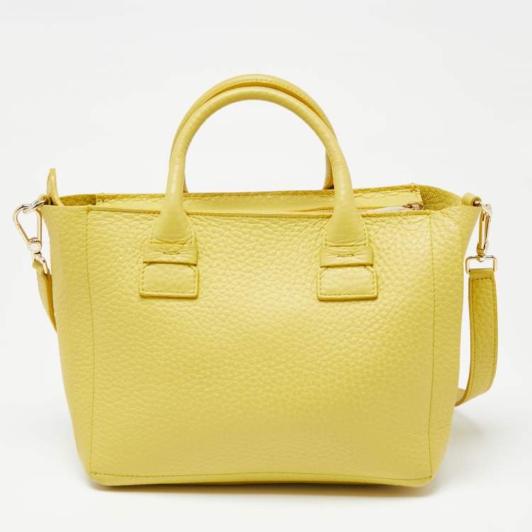 Pre Owned Furla Yellow Leather Small Capriccio Tote 