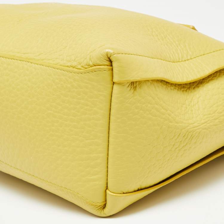 Pre Owned Furla Yellow Leather Small Capriccio Tote 