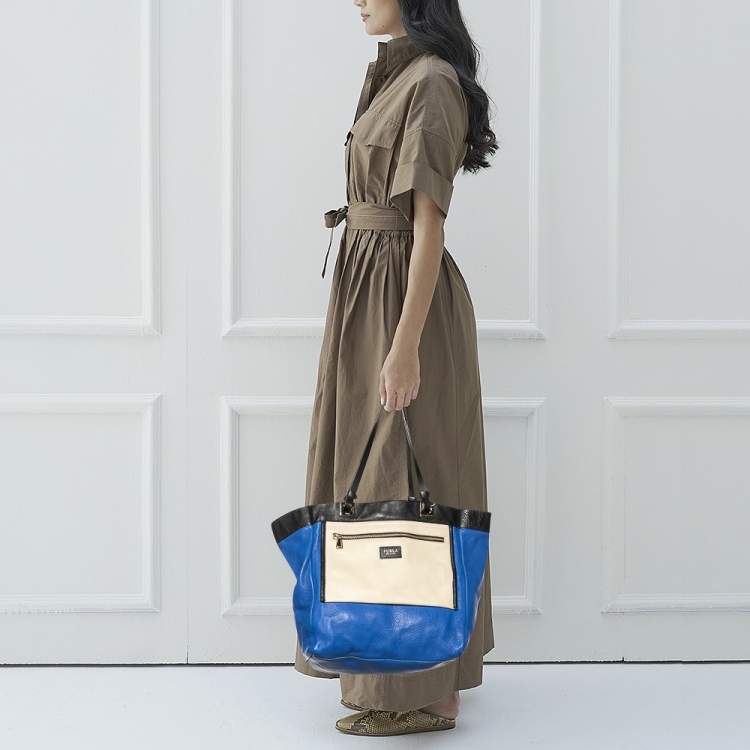 Pre Owned Furla Multicolor Leather Tribe Reversible Shopper Tote