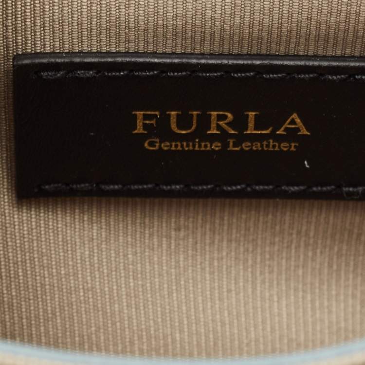 Pre Owned Furla Light Blue Leather Bella Top Handle Bag