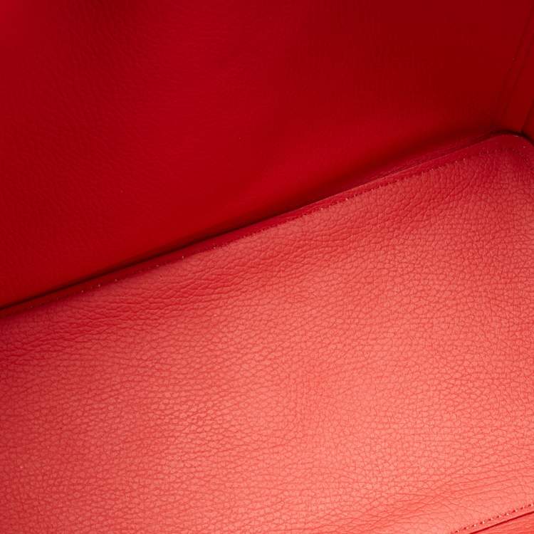 Pre Owned Furla Red/Black Soft Leather Fantasia Snap Tote