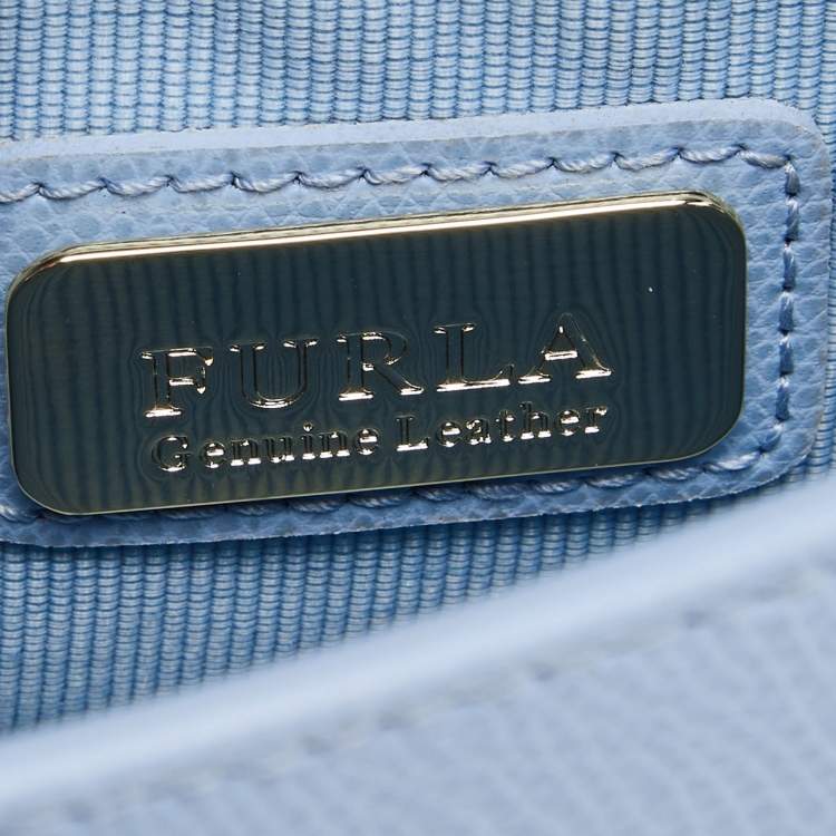 Pre Owned Furla Blue Leather Metropolis Top Handle Bag