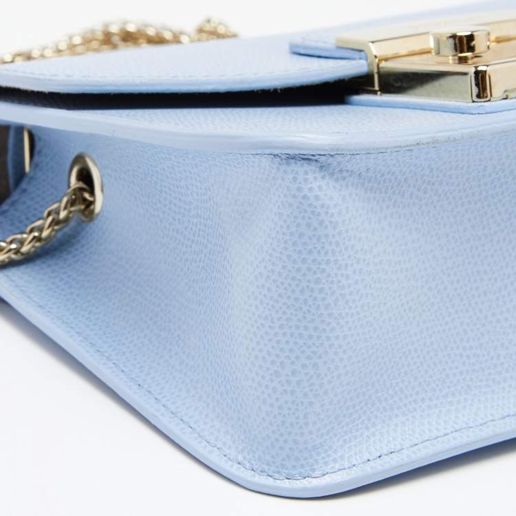 Pre Owned Furla Blue Leather Metropolis Top Handle Bag