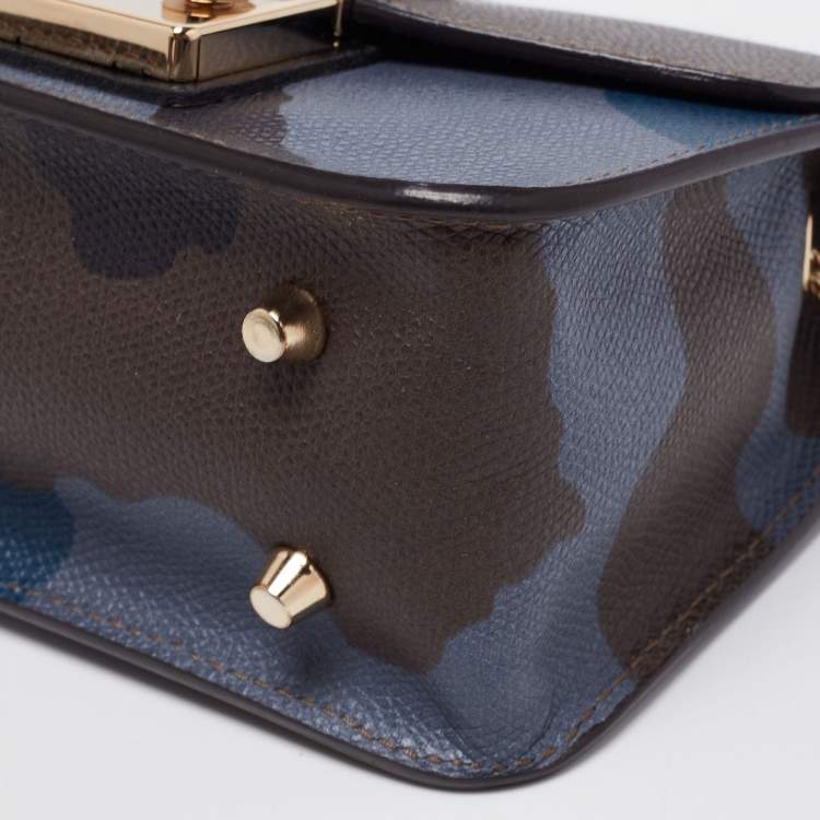 Pre Owned Furla Multicolor Camo Print Leather Mini Metropolis Chain Crossbody Bag