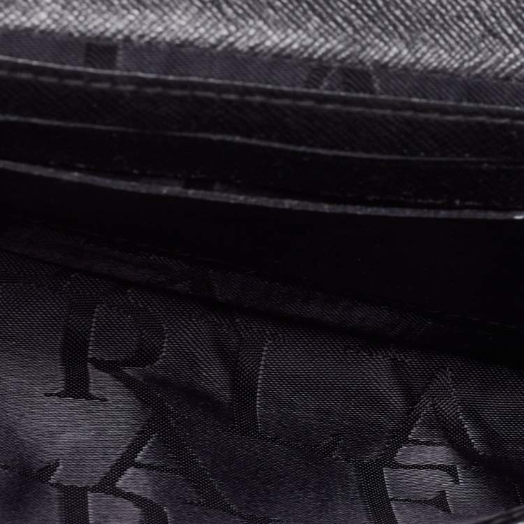 Pre Owned Furla Black Leather Wallet On Chain