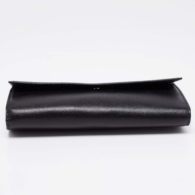 Pre Owned Furla Black Leather Wallet On Chain