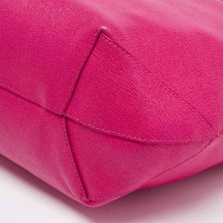 Pre Owned Furla Pink Leather Alissa Tote
