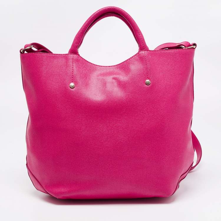 Pre Owned Furla Pink Leather Alissa Tote