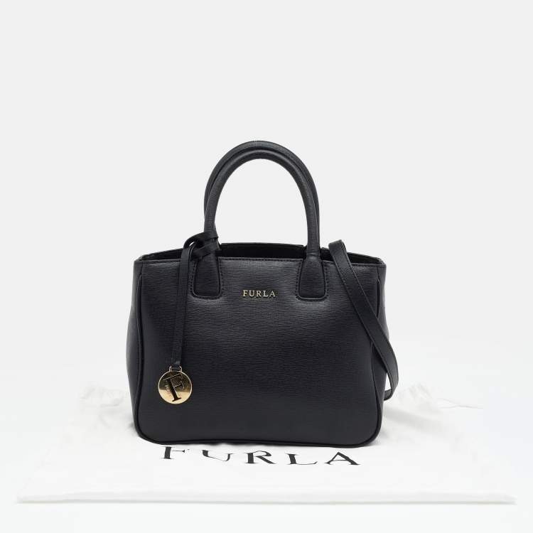 Pre Owned Furla Black Leather Capriccio Tote