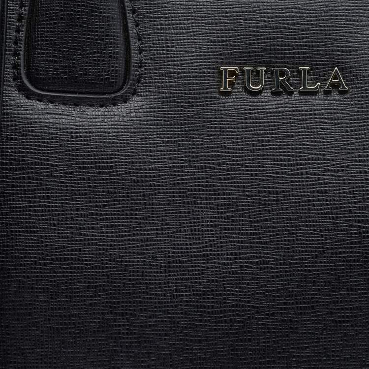 Pre Owned Furla Black Leather Capriccio Tote