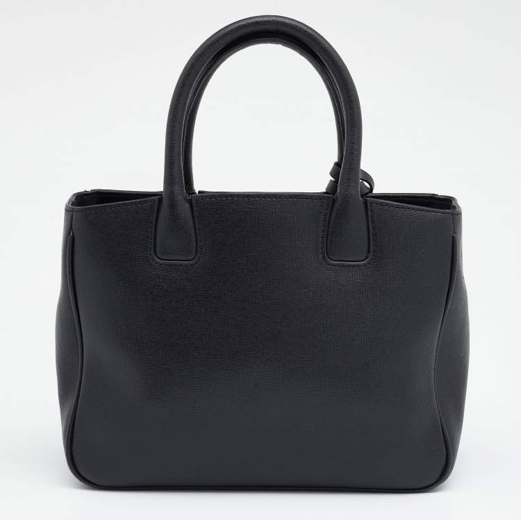 Pre Owned Furla Black Leather Capriccio Tote