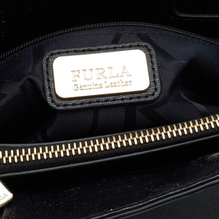 Pre Owned Furla Black Leather Capriccio Tote