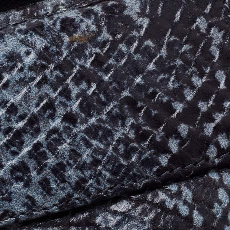 Pre Owned Furla Black/Grey Python Effect Leather Zip Around Wallet
