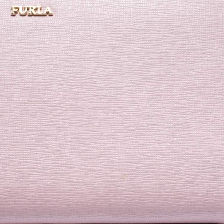 Pre Owned Furla Lilac Leather Zip Around Wallet