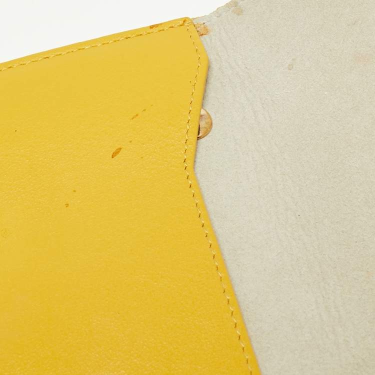Pre Owned Furla Mustard Leather Drawstring Tote