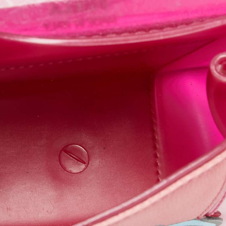Pre Owned Furla Pink/Black Rubber and Leather Wow Candy Bon Bon Crossbody Bag