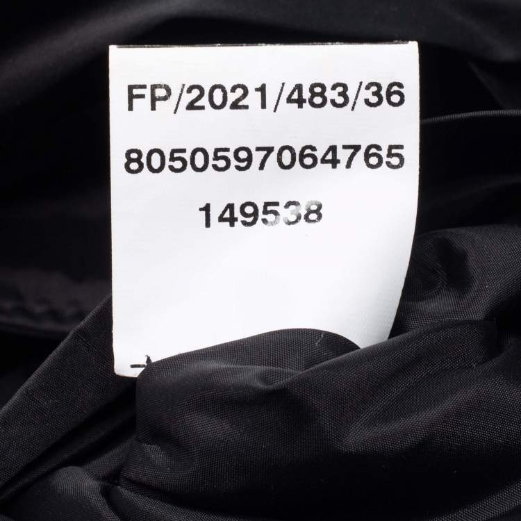 Pre Owned Furla Black Quilted Padded Nylon and Leather Zip Top Tote