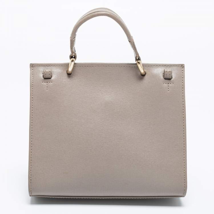 Pre Owned Furla Grey Leather Julia Top Handle Bag